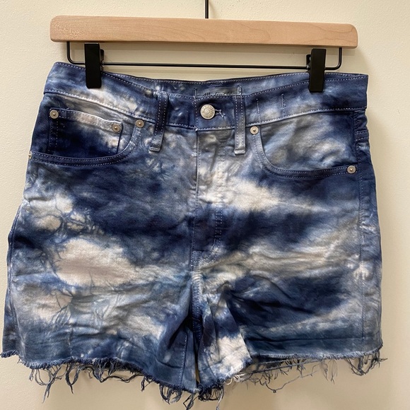 Hand-dyed Madewell High Rise Denim Shorts - 27 - Picture 3 of 4